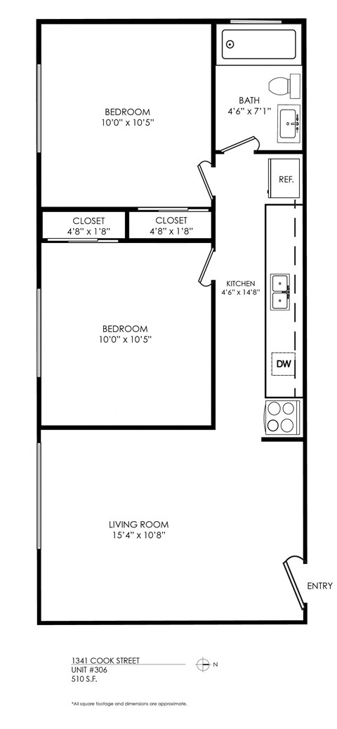 a floor plan of a small house with a bedroom and a living room